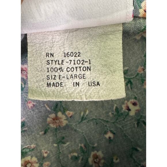 New Fashion blue pink floral long sleeves button shirt size Large - Picture 4 of 15